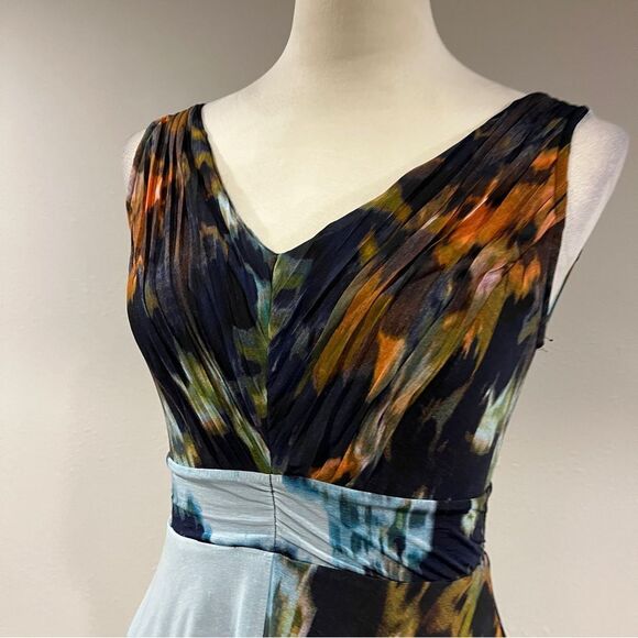 Simply Vera v-neck watercolor sleeveless a-line dress size petite extra small - Picture 2 of 13